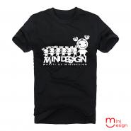 （男款）Min麋鹿愛牽手潮流設計短T 三色-Minidesign-黑色-2XL