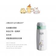 現貨供應～創意日式貓咪卡通彈跳陶瓷保溫杯450ML-Mini嚴選