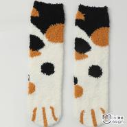 貓爪珊瑚絨包暖襪 六款-Mini嚴選