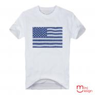 【Minidesign】（男款）美國國旗影像潮流短T 五色