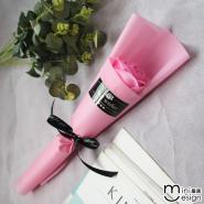 【Mini嚴選】半開包裝玫瑰花香皂單支花束 多色