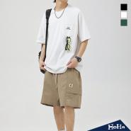 【HeHa】小領口袋日系短袖上衣 三色
